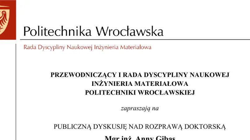 Publiczna obrona rozprawy doktorskiej Anny Gibas